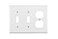 Leviton 3Gang 2Toggle 1Duplex Device Combination Wallplate Standard Size Thermoset Device Mount 88021 White