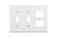 Leviton 3Gang 2Toggle 1Duplex Device Combination Wallplate Standard Size Thermoset Device Mount 88021 White