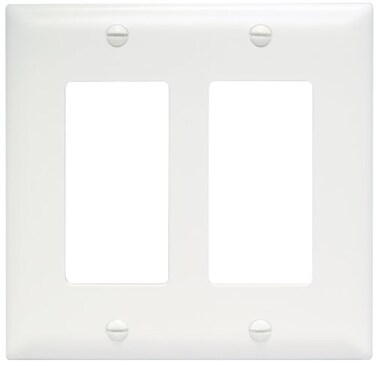 Legrand Pass Seymour TP262W Trademaster MidSize Unbreakable Nylon Wall Plate 2 Gang Two Decorator Rocker GFCI Cover White 1 Count