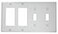 Leviton 4Gang 2Toggle DecoraGFCI Device Combination Wallplate Device Mount P2262W White