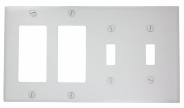 Leviton 4Gang 2Toggle DecoraGFCI Device Combination Wallplate Device Mount P2262W White