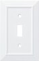 Franklin Brass Classic Architecture 1Pack Decorative Light Switch Cover Wall Plate Pure White 1Gang Wall Plate SwitchToggle Plate Guards Electrical Outlet Covers W35241PWC
