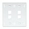 Leviton 4Port Dual Gang QuickPort Wallplate with ID Windows 420804WP White
