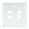 Leviton 4Port Dual Gang QuickPort Wallplate with ID Windows 420804WP White