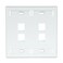 Leviton 4Port Dual Gang QuickPort Wallplate with ID Windows 420804WP White