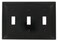 Leviton 3Gang Toggle Device Switch Wallplate Standard Size Thermoplastic Nylon Device Mount 1Pack 80711E Black