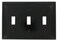 Leviton 3Gang Toggle Device Switch Wallplate Standard Size Thermoplastic Nylon Device Mount 1Pack 80711E Black
