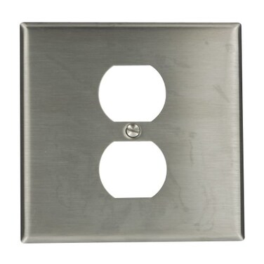 Leviton 2Gang Wallplate NonMagnetic Stainless Steel 8403940