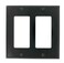 Leviton 2Gang DecoraGFCI Device Wallplate Standard Size Thermoplastic Nylon 80409NE Black