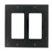 Leviton 2Gang DecoraGFCI Device Wallplate Standard Size Thermoplastic Nylon 80409NE Black