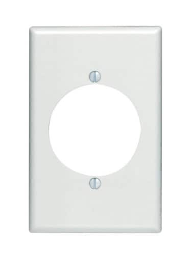 Leviton Power Outlet Wallplate 2147 Inch Diameter Hole 1Gang Midway Size 80528W White