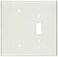 Leviton 2Gang Combination 1Toggle 1Blank Wallplate Oversized Thermoset 88106 White