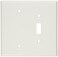 Leviton 2Gang Combination 1Toggle 1Blank Wallplate Oversized Thermoset 88106 White