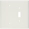 Leviton 2Gang Combination 1Toggle 1Blank Wallplate Oversized Thermoset 88106 White
