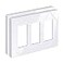 BESTTEN 2 Pack 3Gang Screwless Decorator Wall Plate Decorative Outlet Cover Decor Switch Plate USWP6 Snow White Series H469 x W654 Polycabonate Thermoplastic
