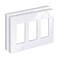 BESTTEN 2 Pack 3Gang Screwless Decorator Wall Plate Decorative Outlet Cover Decor Switch Plate USWP6 Snow White Series H469 x W654 Polycabonate Thermoplastic