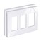 BESTTEN 2 Pack 3Gang Screwless Decorator Wall Plate Decorative Outlet Cover Decor Switch Plate USWP6 Snow White Series H469 x W654 Polycabonate Thermoplastic