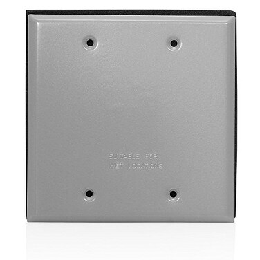 Leviton Weatherproof Blank Cover 2Gang Outdoor Electrical Box Cover WM2BGY Gray