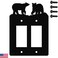 Innovative Fabricators, Bear Double Gang Light Switch Wall Plate Double Rocker GFCI Black MADE IN USA