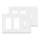 BESTTEN 2 Pack 3Gang Combination Wall Plate 2Decor 1Toggle Standard Size Unbreakable Polycarbonate Outlet and Switch Cover White