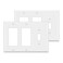BESTTEN 2 Pack 3Gang Combination Wall Plate 2Decor 1Toggle Standard Size Unbreakable Polycarbonate Outlet and Switch Cover White