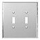 LIDER Reflective Toggle Switch Wall Plate Mirrored Double Light Switch Cover Plexiglass Cover Plate Oversized 2Gang 525 x 525 LWP12OASV Acrylic Mirror Glass Silver 1Pack