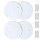 Bueyfolt 5 Inch White Metal Ceiling BlankUp Cover Cover Plate for 4 Inch RoundOctagon Box Openings on Ceilings or Walls Holes are Spaced 35 Inches Mounting Screws Included 4 Pack