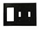 Leviton 3Gang 2Toggle 1DecoraGFCI Device Combination Wallplate Standard Size 80745E Black