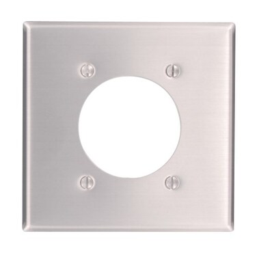 Leviton 2Gang Flush Mount 215Inch Diameter Device Receptacle Wallplate Standard Size Device Mount 83026 Aluminum