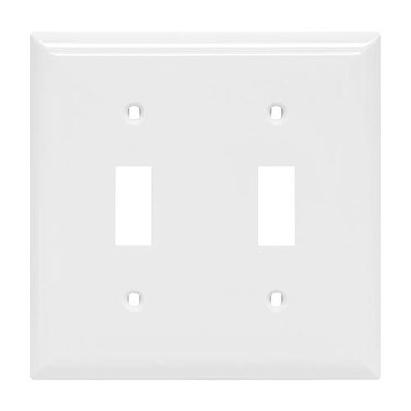 Power Gear Double Wall Plate Cover 2 Gnag Screws Included UL Listed 031 x 45 Light switch cover Outlet Covers White 40025
