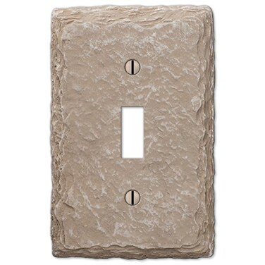 AMERELLE Amerelle 8345TA Faux Slate Wallplate 1 Toggle Resin Almond 1Pack