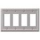 AMERELLE Amerelle 149R4BN Chelsea Steel Quad RockerGFCI Wallplate Brushed Nickel