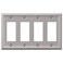AMERELLE Amerelle 149R4BN Chelsea Steel Quad RockerGFCI Wallplate Brushed Nickel