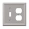 AMERELLE 149TDBN Chelsea Steel ToggleSingle Duplex Wallplate Single Single Brushed Nickel Single Toggle Single Duplex