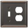 AMERELLE Amerelle 149TDDB Chelsea Wallplate 1 Toggle 1 Duplex Steel Aged Bronze 1Pack