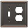 AMERELLE Amerelle 149TDDB Chelsea Wallplate 1 Toggle 1 Duplex Steel Aged Bronze 1Pack