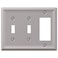 AMERELLE Amerelle 149TTRBN Chelsea Steel Double ToggleSingle RockerGFCI Wallplate Brushed Nickel
