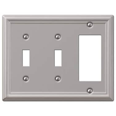 AMERELLE Amerelle 149TTRBN Chelsea Steel Double ToggleSingle RockerGFCI Wallplate Brushed Nickel