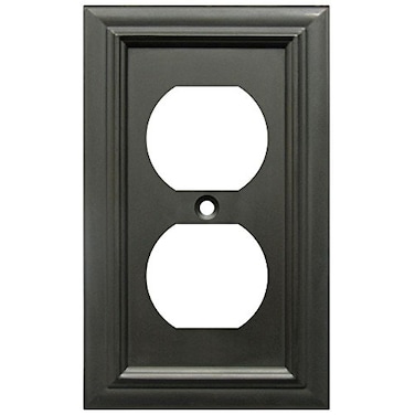 AMERELLE Amerelle Continental Single Duplex Cast Metal Wallplate in Oil Rubbed Bronze 1 Duplex