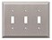 AMERELLE 163TTTBN Century Triple Toggle Steel Wallplate in Brushed Nickel