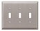 AMERELLE 163TTTBN Century Triple Toggle Steel Wallplate in Brushed Nickel