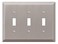 AMERELLE 163TTTBN Century Triple Toggle Steel Wallplate in Brushed Nickel