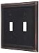 AMERELLE Amerelle 94TTVB Continental Wallplate 2 Toggle Cast Metal Aged Bronze 1Pack