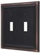 AMERELLE Amerelle 94TTVB Continental Wallplate 2 Toggle Cast Metal Aged Bronze 1Pack