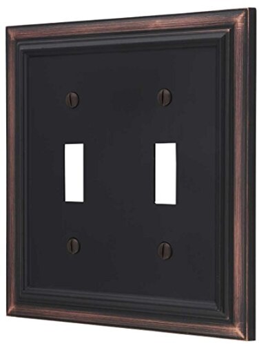 AMERELLE Amerelle 94TTVB Continental Wallplate 2 Toggle Cast Metal Aged Bronze 1Pack
