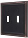 AMERELLE Amerelle 94TTVB Continental Wallplate 2 Toggle Cast Metal Aged Bronze 1Pack