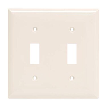 Power Gear Light Almond Double Toggle Oversized Wall Plate Cover 2 Gang Unbreakable Faceplate x 49 Screws Included 44757 1 Pack