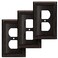 Henne Bery Sunken Pearls Heavy Duty Decorative Wall Plate Switch Plate Outlet Cover Single Duplex 3 Pack Aged Bronze