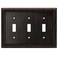 Henne Bery Sunken Pearls Heavy Duty Decorative Wall Plate Switch Plate Outlet Cover Triple Toggle Aged Bronze
