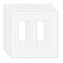 MLLIZH 4 Pack Screwless Decorator Wall Plate for Electric Outlets GFCI Dimmers Switches 2Gang Unbreakable Child Safe Cover Plate White